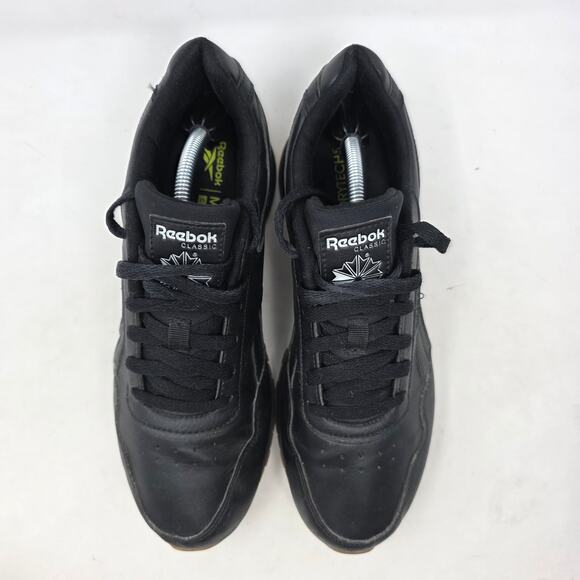Reebok Classic Leather Black Womens 9 Retro Casual Sneakers - Picture 4 of 8